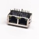 RJ45 Multiport Jack with EMI and leds 1×2 Right Angled 8p8c RJ45 Multiport Jack with EMI and leds 1×2 Right Angled 8p8c