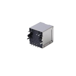 RJ45 Network Jack Connector Nickel Plated Shield With Led