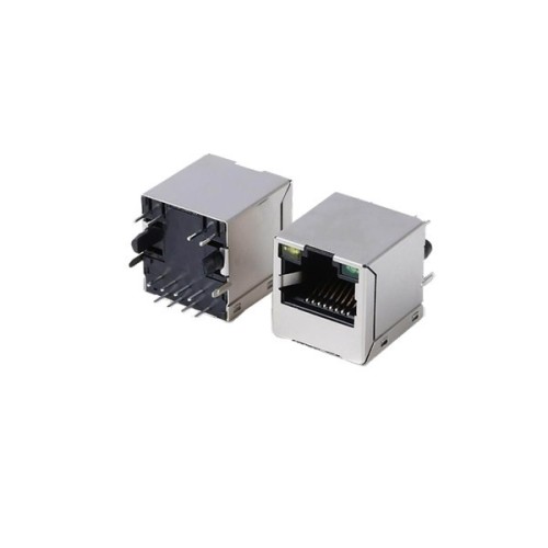 RJ45 Network Jack Connector Nickel Plated Shield With Led RJ45 Network Jack Connector Nickel Plated Shield With Led