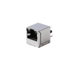 RJ45 Network Jack Connector Nickel Plated Shield With Led 20pcs