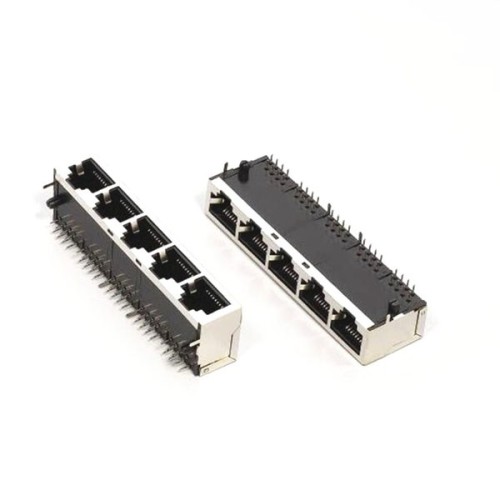 RJ45 Order Connector 8P8C Socket Shield Without LED 1X5 Port RJ45 Order Connector 8P8C Socket Shield Without LED 1X5 Port