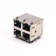 RJ45 PCB LED 2*2 Right Angled Through Hole for PCB Mount with EMI RJ45 PCB LED 2*2 Right Angled Through Hole for PCB Mount with EMI