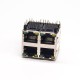 RJ45 PCB LED 2*2 Right Angled Through Hole for PCB Mount with EMI RJ45 PCB LED 2*2 Right Angled Through Hole for PCB Mount with EMI