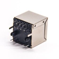 RJ45 PCB Mount Jack 180 Degree DIP Type for PCB Mount Ethernet Network with LED