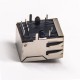 RJ45 PCB Mount Socket with EMI and leds 8p8c Right Angled RJ45 PCB Mount Socket with EMI and leds 8p8c Right Angled