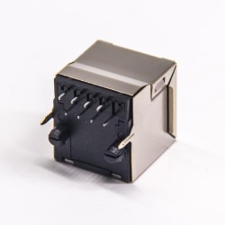 RJ45 PCB Mount Vertical Modular Female Connector 10p8c Single Port Shielded
