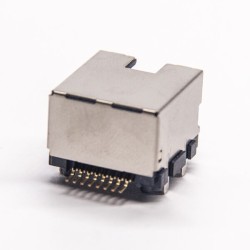 RJ45 PCB SMT Type Shielded Jack Right Angled without LED PCB Mount