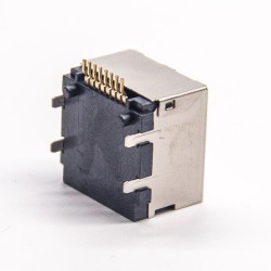 RJ45 PCB SMT Type Shielded Jack Right Angled without LED PCB Mount