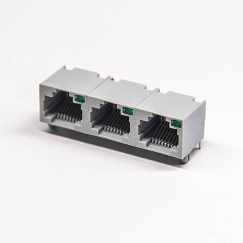 RJ45 Port Ethernet Modualr Connector 1x3 Right Angled Through Hole Unshielded RJ45 Port Ethernet Modualr Connector 1x3 Right Angled Through Hole Unshielded