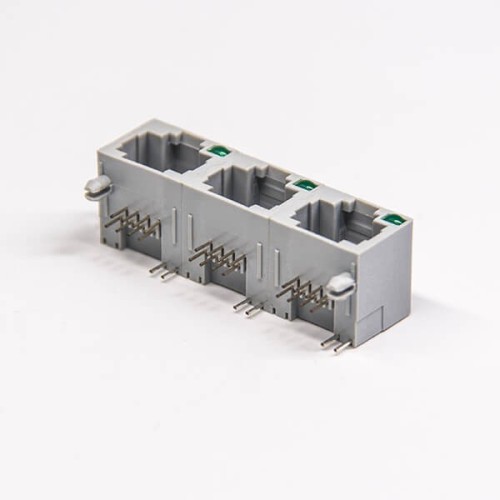 RJ45 Port Ethernet Modualr Connector 1x3 Right Angled Through Hole Unshielded RJ45 Port Ethernet Modualr Connector 1x3 Right Angled Through Hole Unshielded