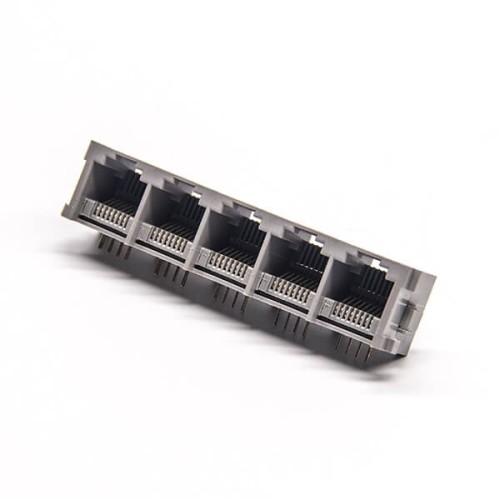 RJ45 Right Angle Coupler 1*5 Port Through Hole for PCB Mount Unshielded Jack 20pcs RJ45 Right Angle Coupler 1*5 Port Through Hole for PCB Mount Unshielded Jack 20pcs