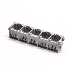 RJ45 Right Angle Coupler 1*5 Port Through Hole for PCB Mount Unshielded Jack 20pcs