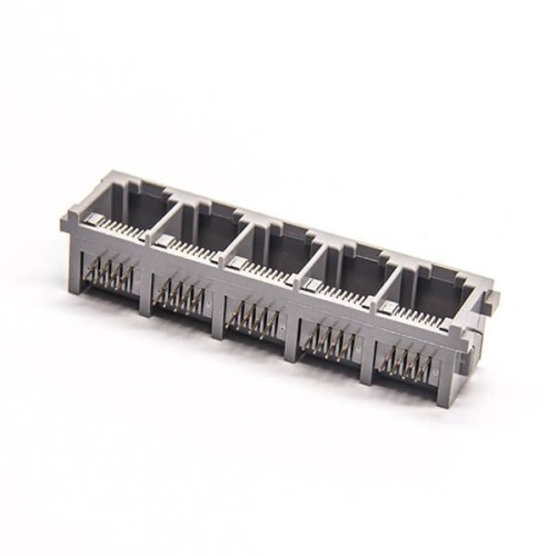 RJ45 Right Angle Coupler 1*5 Port Through Hole for PCB Mount Unshielded Jack 20pcs RJ45 Right Angle Coupler 1*5 Port Through Hole for PCB Mount Unshielded Jack 20pcs