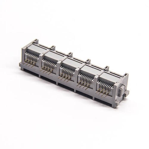 RJ45 Right Angle Coupler 1*5 Port Through Hole for PCB Mount Unshielded Jack 20pcs RJ45 Right Angle Coupler 1*5 Port Through Hole for PCB Mount Unshielded Jack 20pcs
