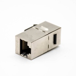 RJ45 Shielded Connector CAT6 8P8C Single Port Straight Network Module Jack