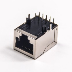 RJ45 Single Port Female Connector 8p8c Shieled Through Hole