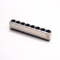 RJ45 Socket 8 Port PCB Through Hole Ethernet Network Connector Shielded
