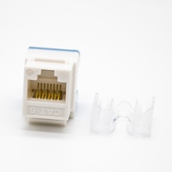 RJ45 Socket Cat6 Keystone Jack Dual IDC Type 180 Degree Unshielded 8 Pin Jack