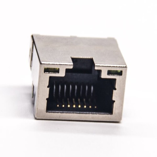 RJ45 Socket Female Right Angled Single Port Offset Type Through Hole with LED RJ45 Socket Female Right Angled Single Port Offset Type Through Hole with LED