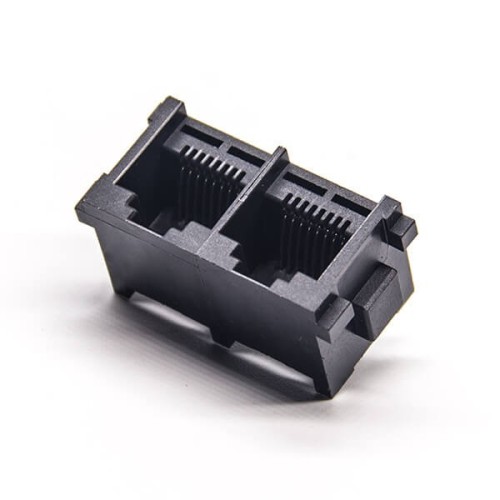 RJ45 Socket PCB Mount 180 Degree 2 Port Unshielded Black Plastic Through Hole RJ45 Socket PCB Mount 180 Degree 2 Port Unshielded Black Plastic Through Hole