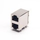RJ45 Stacked Jack Dual Port Modular Connector Right Angled without Filtered RJ45 Stacked Jack Dual Port Modular Connector Right Angled without Filtered