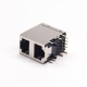 RJ45 Stacked Jack Dual Port Modular Connector Right Angled without Filtered RJ45 Stacked Jack Dual Port Modular Connector Right Angled without Filtered