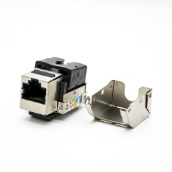 RJ45 STP Cat6 90 Keystone Jack 110 IDC Type 8P8C Single Port Shielded Network Module