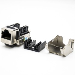 RJ45 STP Cat6 90 Keystone Jack 110 IDC Type 8P8C Single Port Shielded Network Module