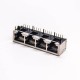 RJ45 Surface Mount Network Jack 4 Port Shielded Connector with EMI DIP PCB Mount RJ45 Surface Mount Network Jack 4 Port Shielded Connector with EMI DIP PCB Mount