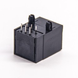 RJ45 to Ethernet Black Plastic Unshielded Socket 90 Degree DIP Type PCB Mount