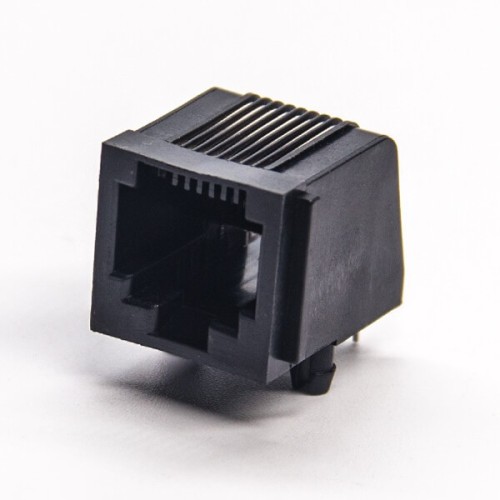 RJ45 Unshielded Black Plastic Shell 90 Degree Socket Through Hole without LED RJ45 Unshielded Black Plastic Shell 90 Degree Socket Through Hole without LED