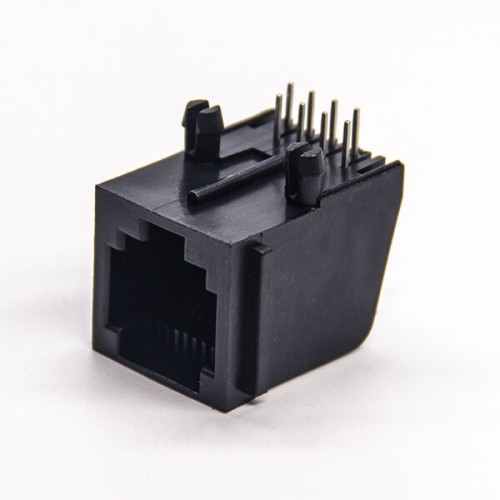 RJ45 Unshielded Black Plastic Shell 90 Degree Socket Through Hole without LED RJ45 Unshielded Black Plastic Shell 90 Degree Socket Through Hole without LED