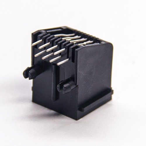RJ45 Unshielded Black Plastic Shell 90 Degree Socket Through Hole without LED RJ45 Unshielded Black Plastic Shell 90 Degree Socket Through Hole without LED