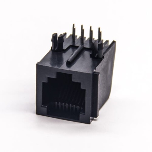 RJ45 Unshielded Black Plastic Shell 90 Degree Socket Through Hole without LED RJ45 Unshielded Black Plastic Shell 90 Degree Socket Through Hole without LED