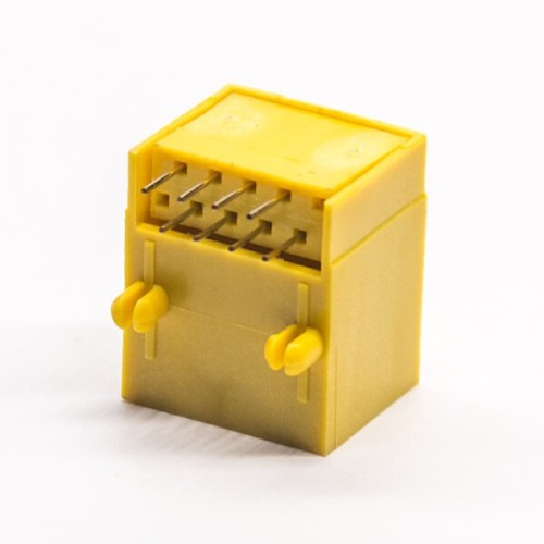RJ45 Unshielded Connector Yellow Plastic Shell 8p8c Through Hole for PCB Mount RJ45 Unshielded Connector Yellow Plastic Shell 8p8c Through Hole for PCB Mount