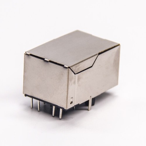 Shielded Right Angle RJ45 Modular Connector with LED Through Hole PCB Mount Shielded Right Angle RJ45 Modular Connector with LED Through Hole PCB Mount