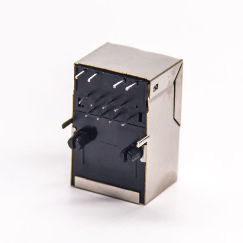 Shielded Right Angle RJ45 Modular Connector with LED Through Hole PCB Mount Shielded Right Angle RJ45 Modular Connector with LED Through Hole PCB Mount