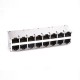 Shielded RJ45 Connector Jack 2x8 16-Port for Gigabit PoE+ With LEDs Shielded RJ45 Connector Jack 2x8 16-Port for Gigabit PoE+ With LEDs