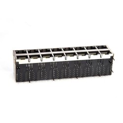 Shielded RJ45 Connector Jack 2x8 16-Port for Gigabit PoE+ With LEDs