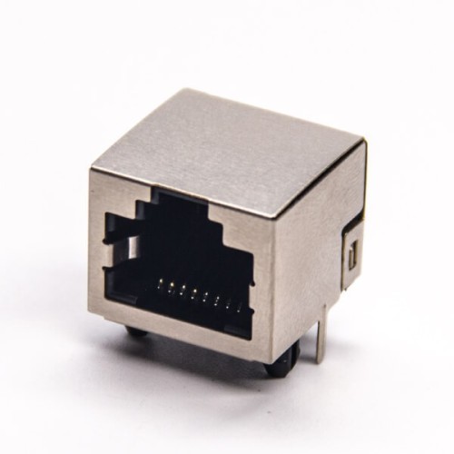 Single Port RJ45 Connector LAN Shielded Jack 8p8c Through Hole with EMI Single Port RJ45 Connector LAN Shielded Jack 8p8c Through Hole with EMI