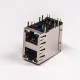 Stacked RJ45 2x1 Port 8p8c Ethernet Network Connector with LED DIP Type Stacked RJ45 2x1 Port 8p8c Ethernet Network Connector with LED DIP Type