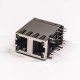 Stacked RJ45 2x1 Port 8p8c Ethernet Network Connector with LED DIP Type Stacked RJ45 2x1 Port 8p8c Ethernet Network Connector with LED DIP Type