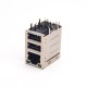 Stacked USB RJ45 Connector 2 USB Port Right Angled with LED DIP Type Stacked USB RJ45 Connector 2 USB Port Right Angled with LED DIP Type