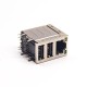 Stacked USB RJ45 Connector 2 USB Port Right Angled with LED DIP Type Stacked USB RJ45 Connector 2 USB Port Right Angled with LED DIP Type