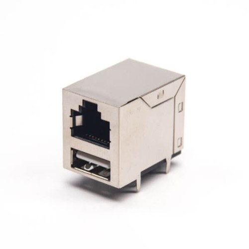 Stacked USB RJ45 Modular Jack 90 Degree without LED Through Hole 20pcs Stacked USB RJ45 Modular Jack 90 Degree without LED Through Hole 20pcs