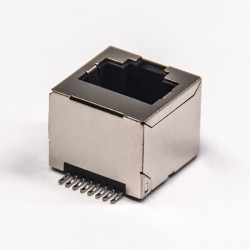 Straight RJ45 Connector Straight Single Port SMT for PCB Mount without LED Shielded