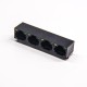 Through Hole RJ45 Connector with Led 8p8c Muti-port 1×4 Black with leds Through Hole RJ45 Connector with Led 8p8c Muti-port 1×4 Black with leds