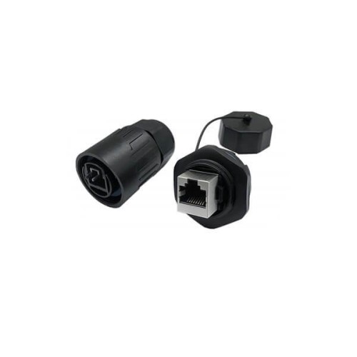 Waterproof RJ45 Connector Femle to Female Panel Mount Combo Cap 5pcs Waterproof RJ45 Connector Femle to Female Panel Mount Combo Cap 5pcs