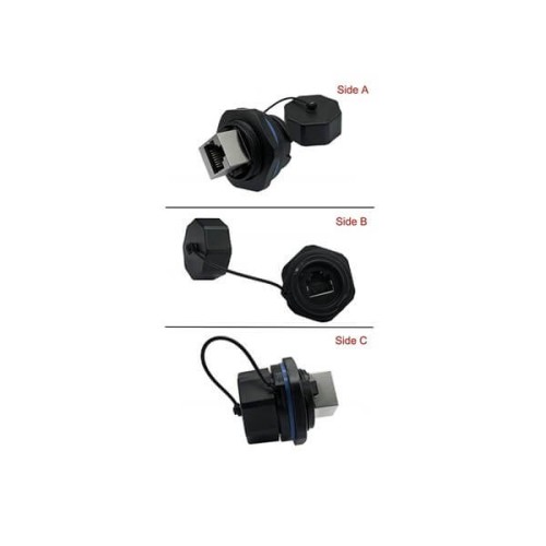 Waterproof RJ45 Connector Femle to Female Panel Mount Combo Cap 5pcs Waterproof RJ45 Connector Femle to Female Panel Mount Combo Cap 5pcs