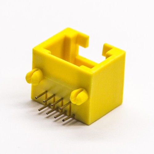 Yellow RJ45 Jack 90 Degree Connector 8p8c DIP for PCB Mount Without LED Yellow RJ45 Jack 90 Degree Connector 8p8c DIP for PCB Mount Without LED
